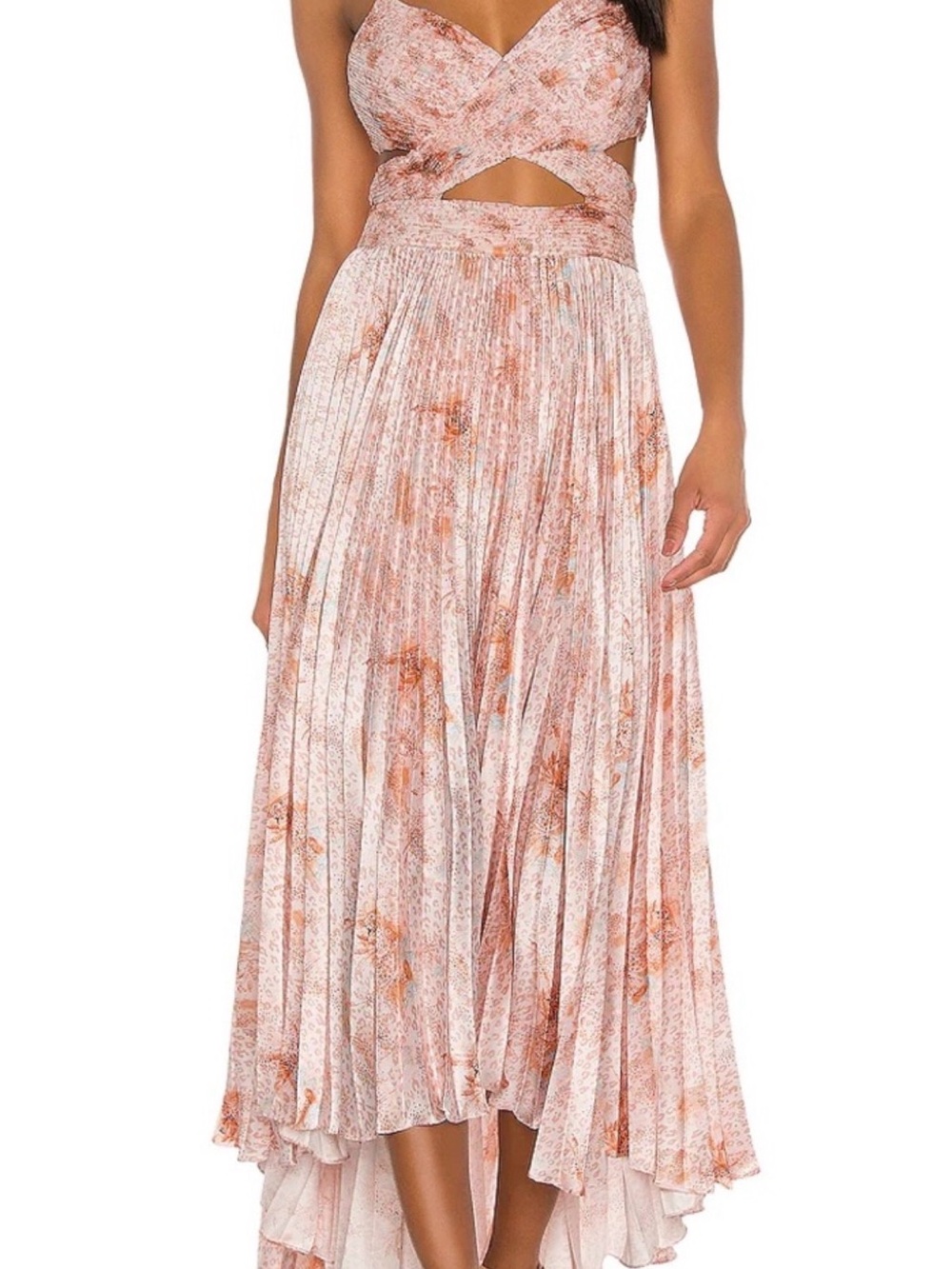 AMUR Lumi Cutout Pleated Dress